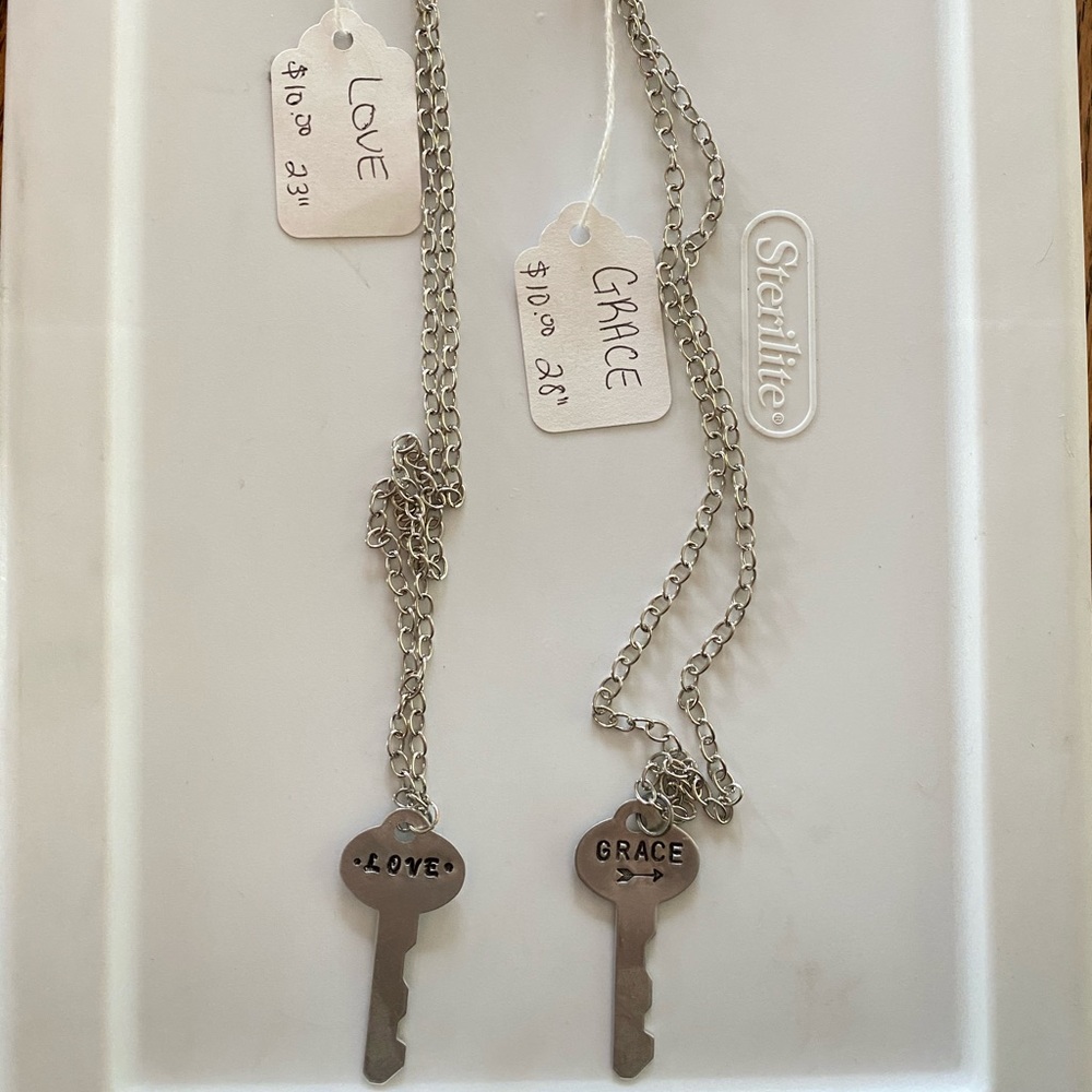 Key stamped necklace